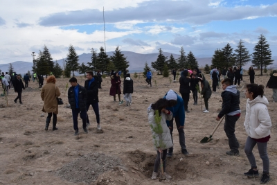 Binlerce fidan toprakla buluştu 