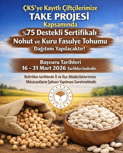 ÇKS’ye Kayıtlı Çiftçilere Sertifikalı Baklagil Tohumu Desteği