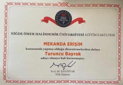 Eğitim Fakültesi YÖK Engelsiz Üniversite Turuncu Bayrak Adayı
