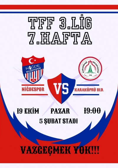Niğde Belediyespor, Taraftarının Önünde Karaköprü Belediyespor’u Ağırlayacak